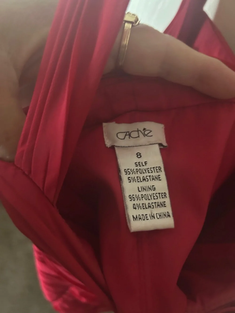 Cache Red Ruched V-Neck Mini Dress - Picture 4 of 5